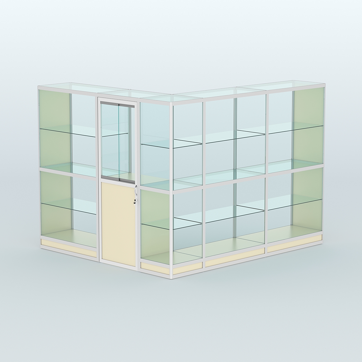 Павильон из профиля угловой №1г (5,5 кв.м) Крем Вайс