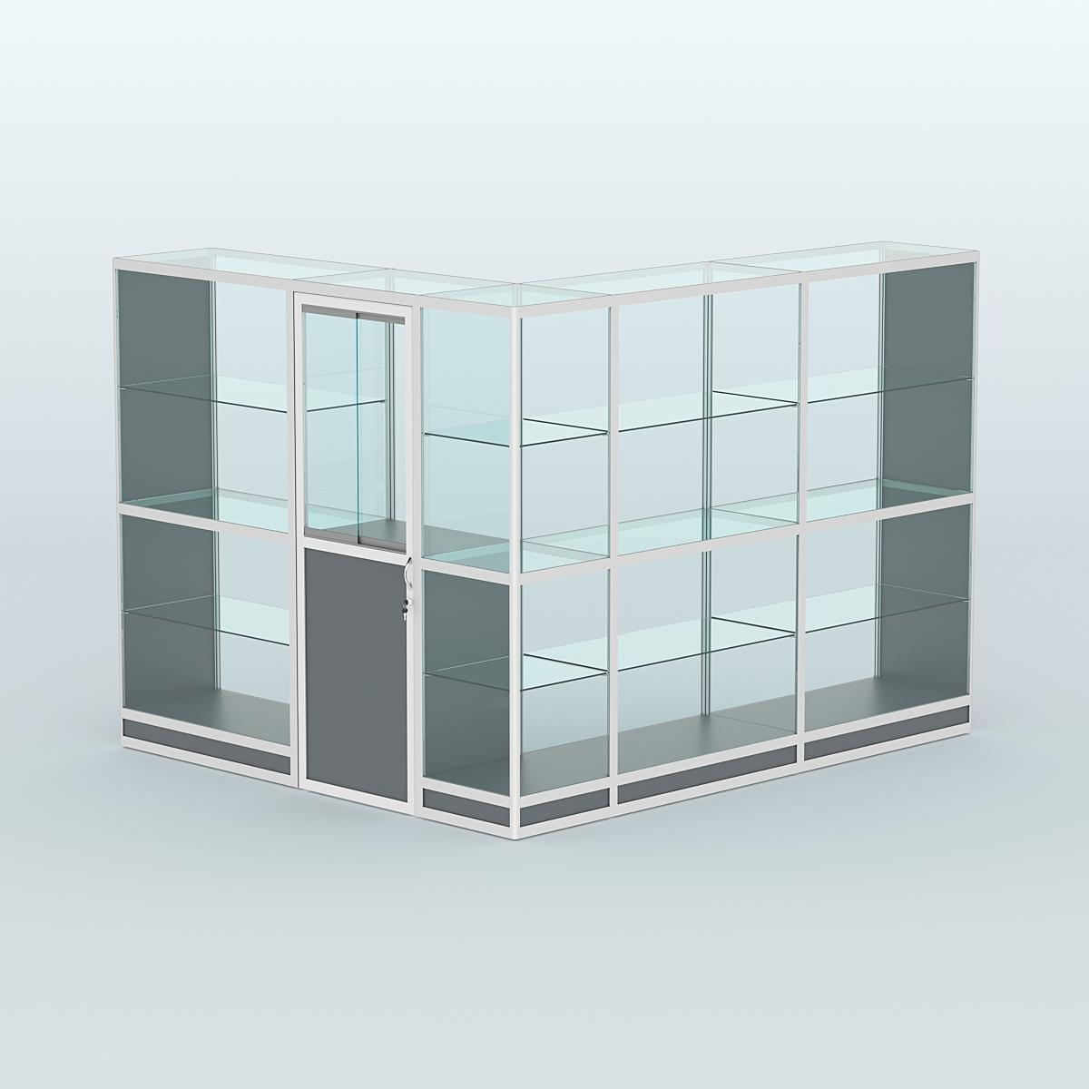 Павильон из профиля угловой №1г (5,5 кв.м) Темно-Серый