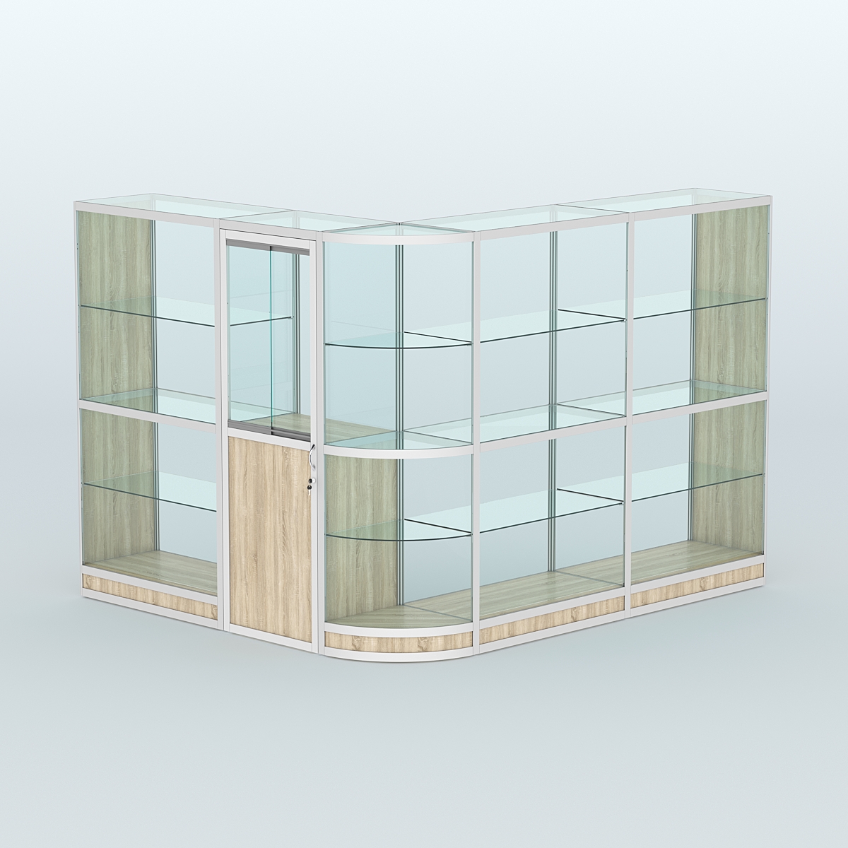 Павильон из профиля угловой №2г (5,5 кв.м) Дуб Сонома