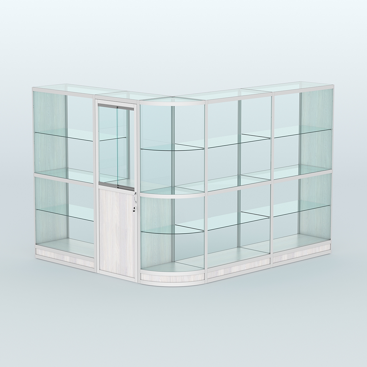 Павильон из профиля угловой №2г (5,5 кв.м) Ясень Анкор светлый