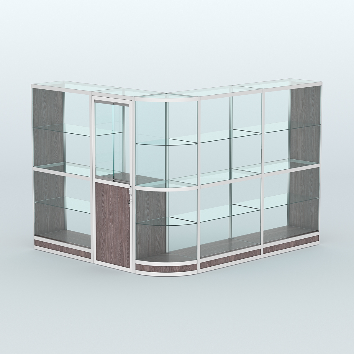 Павильон из профиля угловой №2г (5,5 кв.м) Ясень Анкор темный