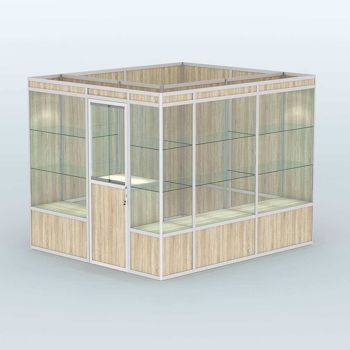 Павильон из профиля угловой №4а (5,5 кв.м) Дуб Сонома