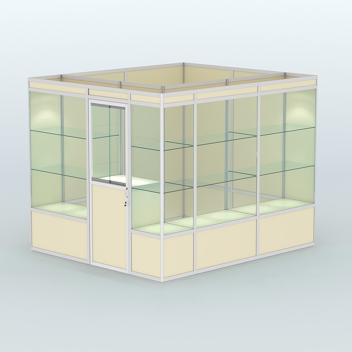 Павильон из профиля угловой №4а (5,5 кв.м) Крем Вайс