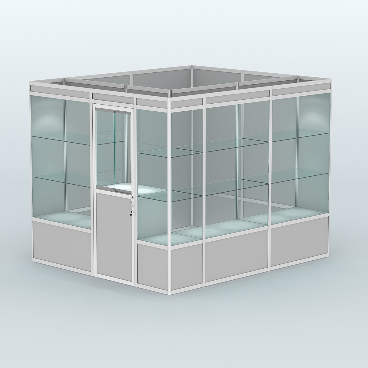 Павильон из профиля угловой №4а (5,5 кв.м) Серый