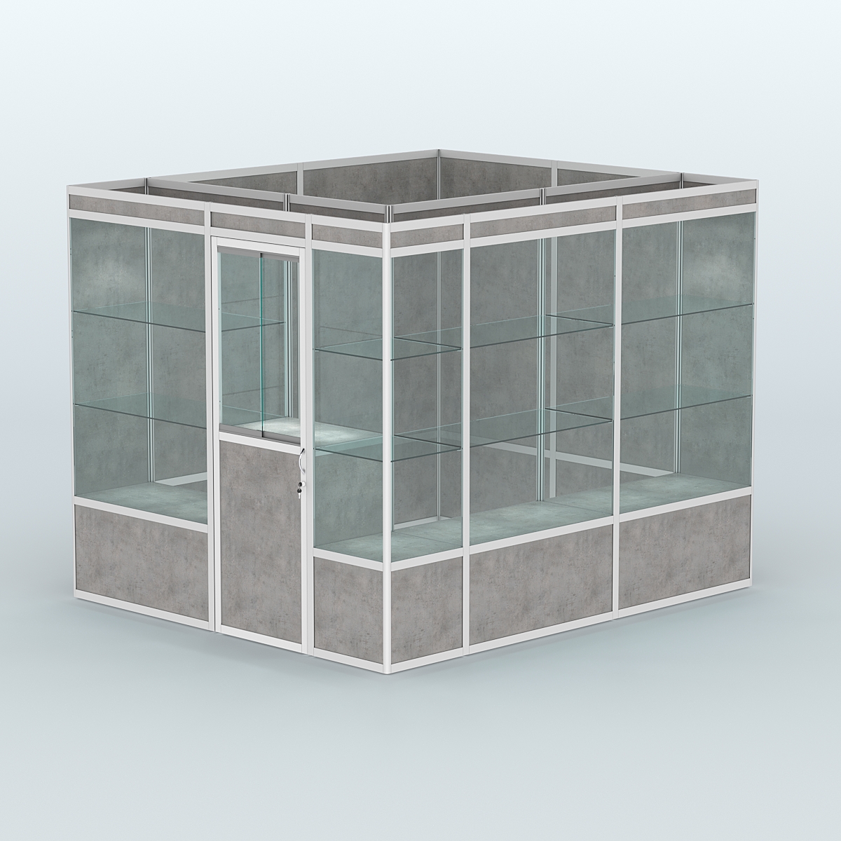 Павильон из профиля угловой №4а (5,5 кв.м) Бетон Чикаго светло-серый F186 ST9