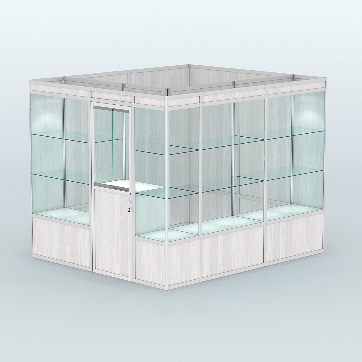 Павильон из профиля угловой №4а (5,5 кв.м) Ясень Анкор светлый