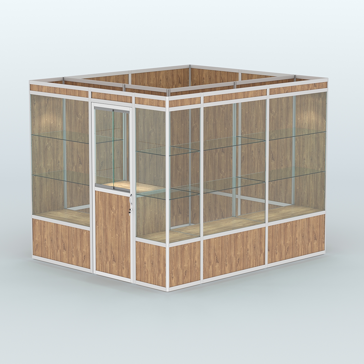 Павильон из профиля угловой №4а (5,5 кв.м) Дуб Канзас коричневый