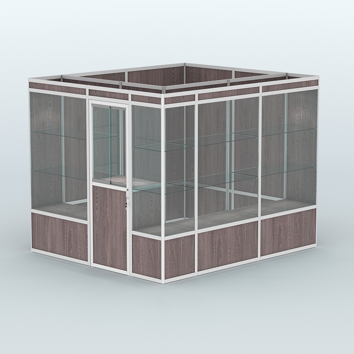 Павильон из профиля угловой №4а (5,5 кв.м) Ясень Анкор темный