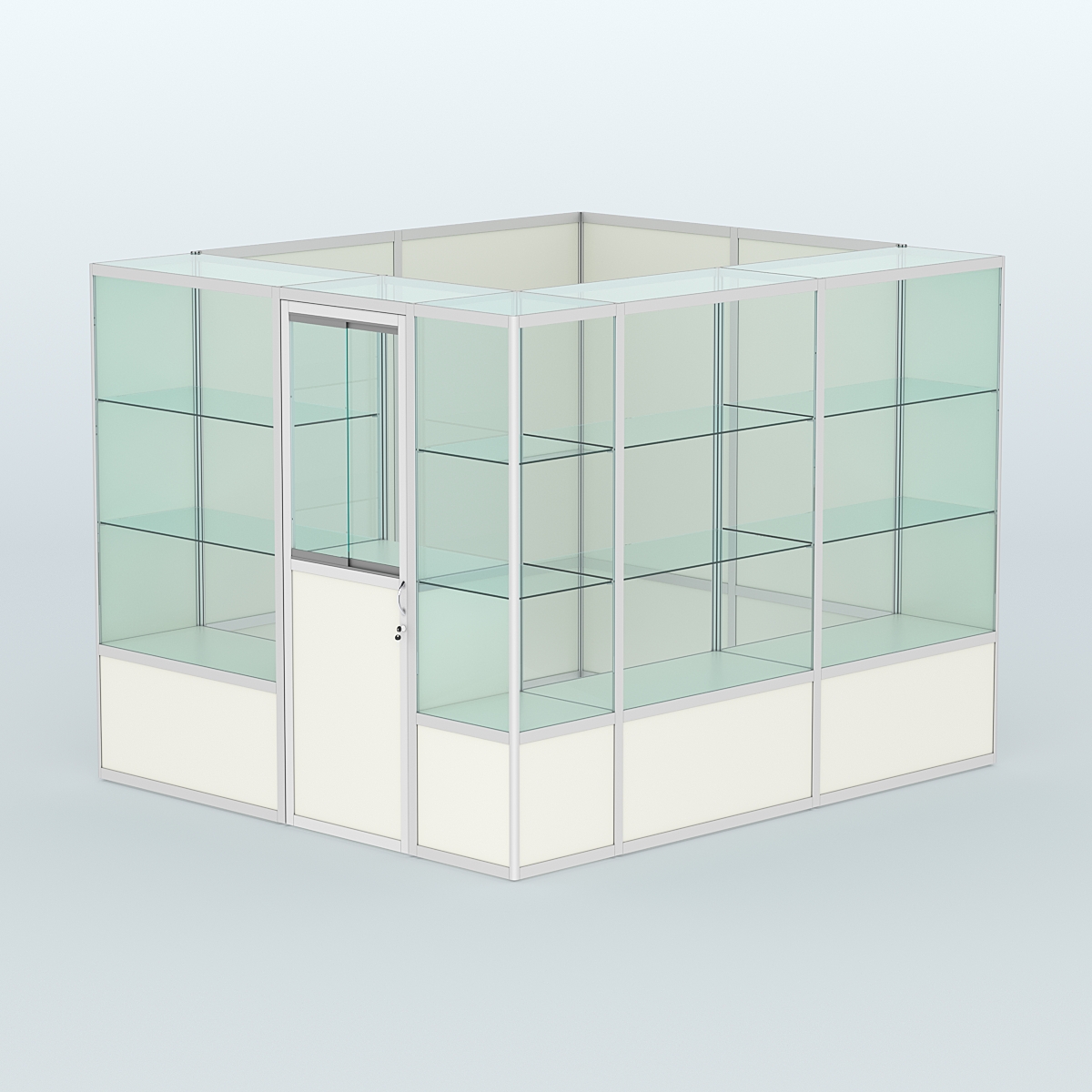 Павильон из профиля угловой №4б (5,5 кв.м) Белый