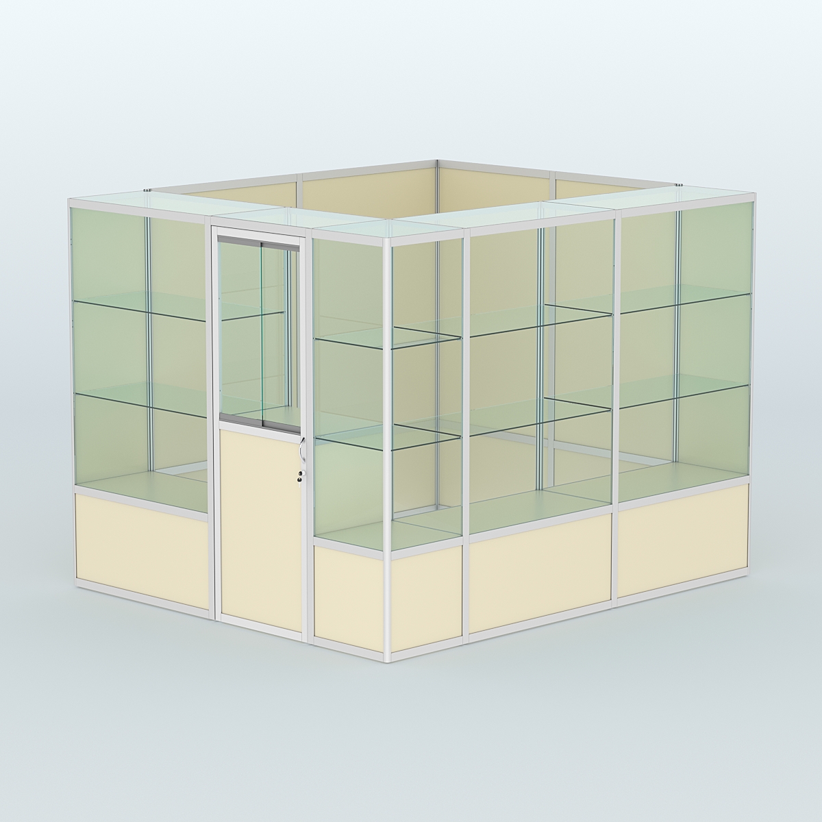 Павильон из профиля угловой №4б (5,5 кв.м) Крем Вайс