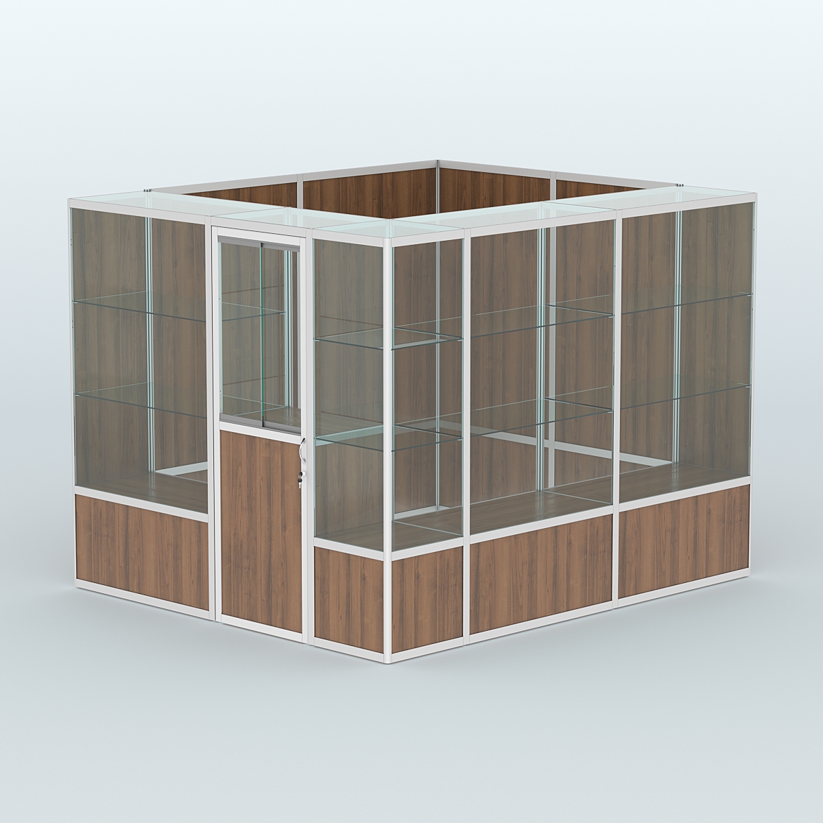 Павильон из профиля угловой №4б (5,5 кв.м) Орех