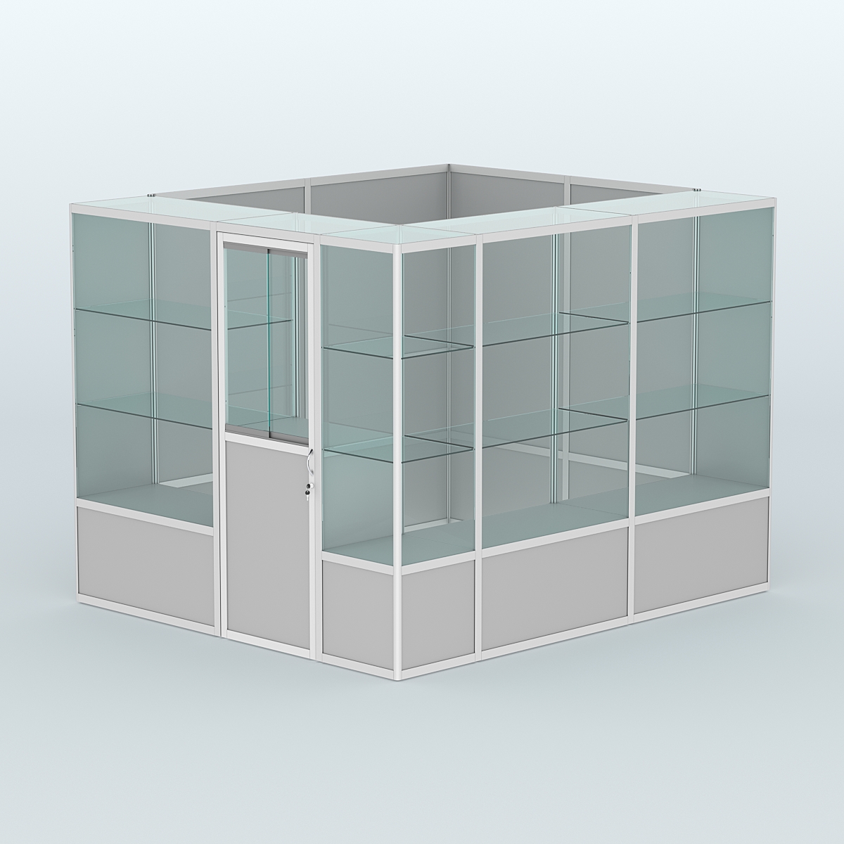 Павильон из профиля угловой №4б (5,5 кв.м) Серый