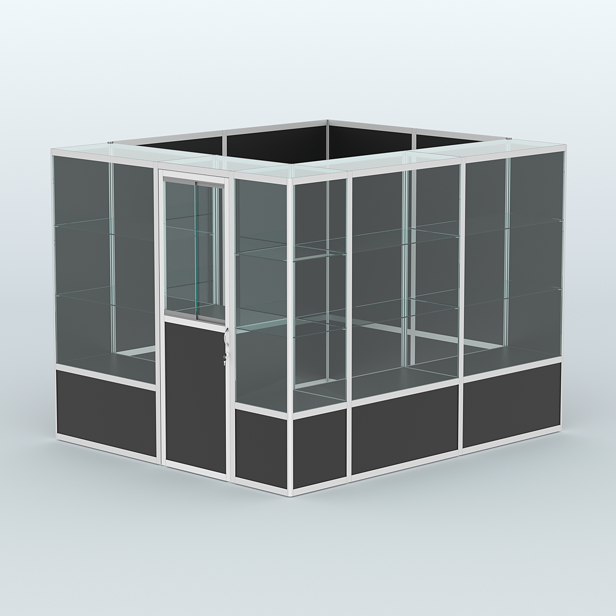 Павильон из профиля угловой №4б (5,5 кв.м) Черный