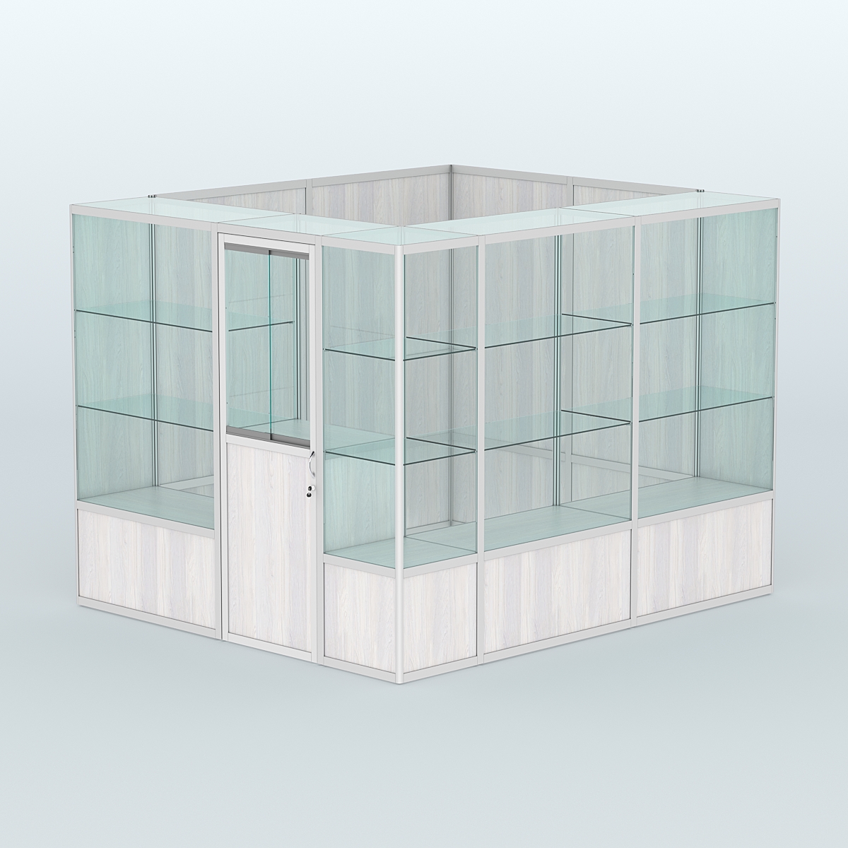 Павильон из профиля угловой №4б (5,5 кв.м) Ясень Анкор светлый