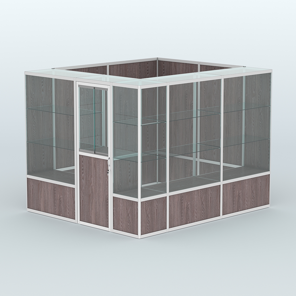 Павильон из профиля угловой №4б (5,5 кв.м) Ясень Анкор темный