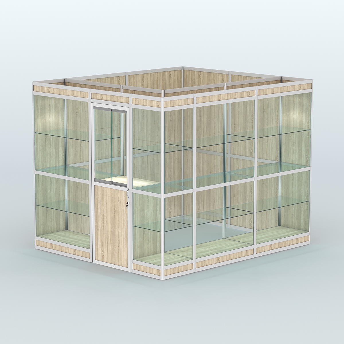 Павильон из профиля угловой №4в (5,5 кв.м) Дуб Сонома