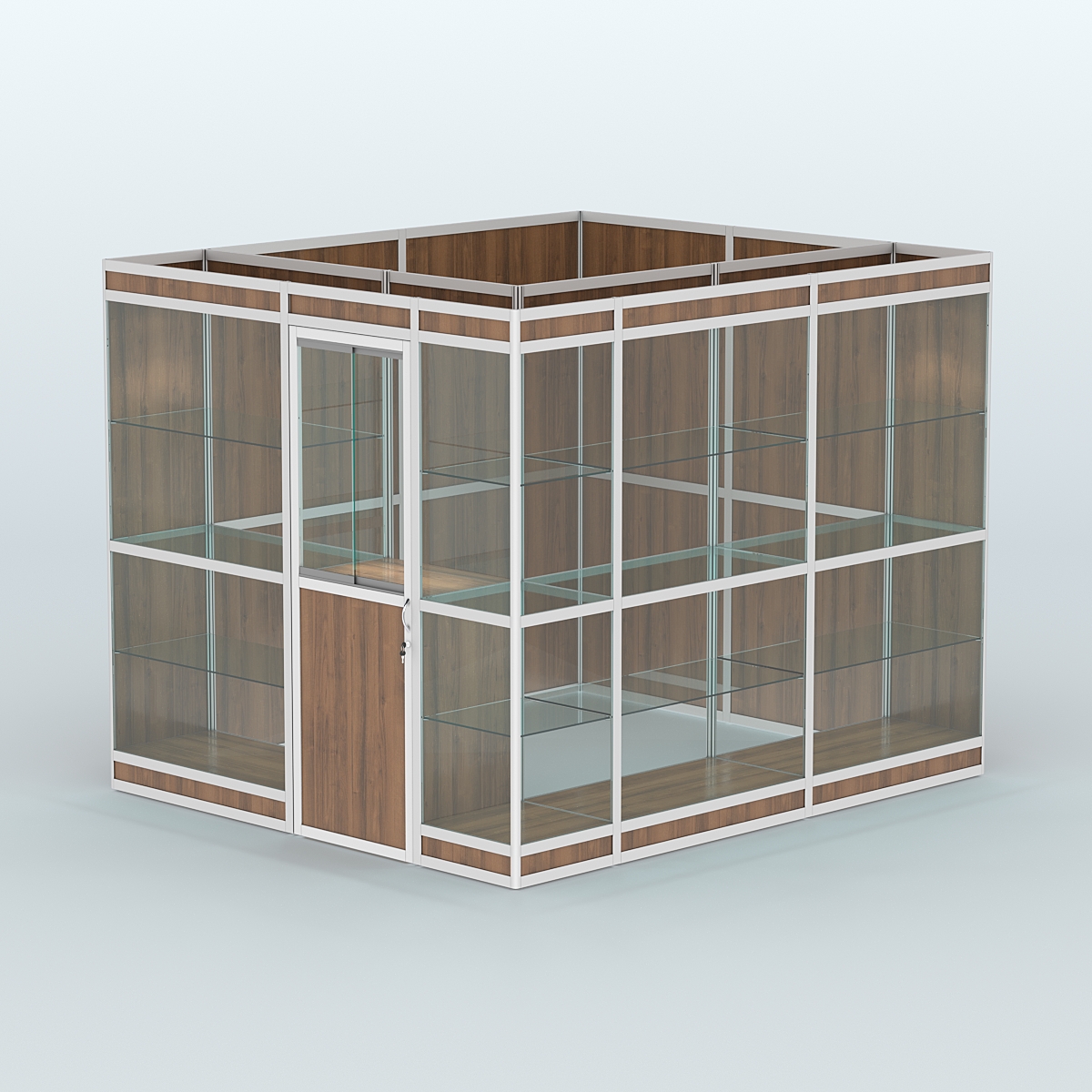 Павильон из профиля угловой №4в (5,5 кв.м) Орех