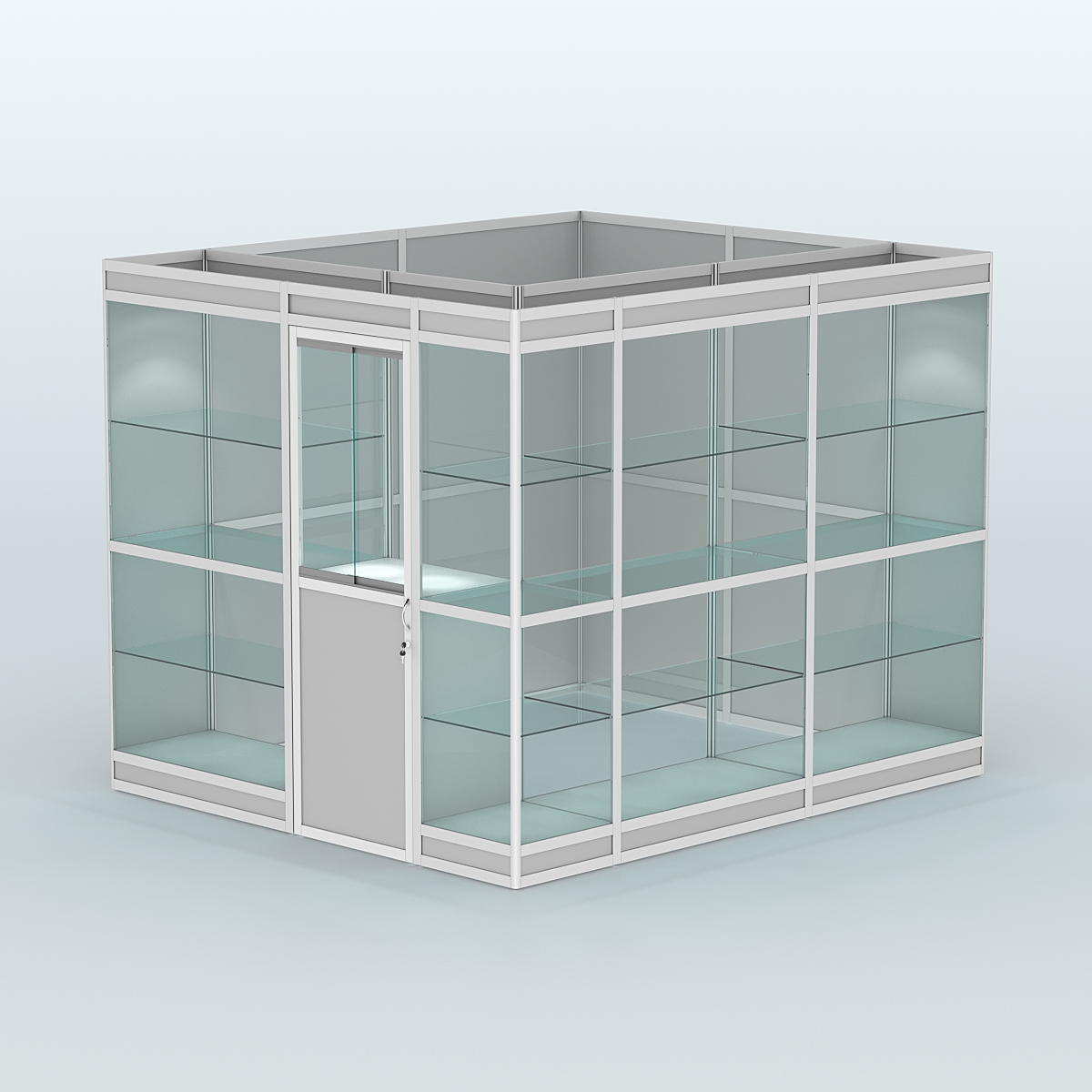 Павильон из профиля угловой №4в (5,5 кв.м) Серый