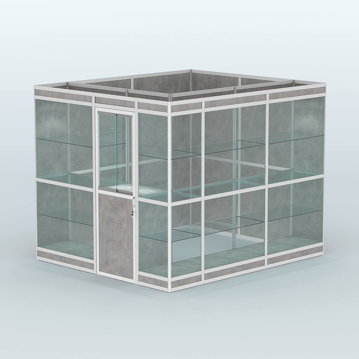 Павильон из профиля угловой №4в (5,5 кв.м) Бетон Чикаго светло-серый F186 ST9