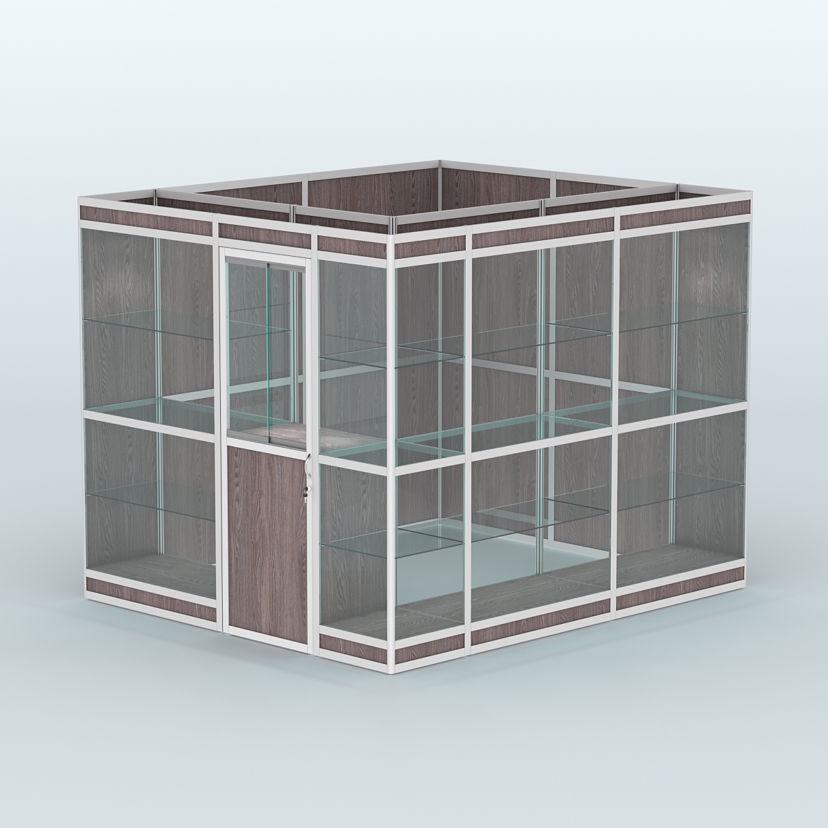 Павильон из профиля угловой №4в (5,5 кв.м) Ясень Анкор темный