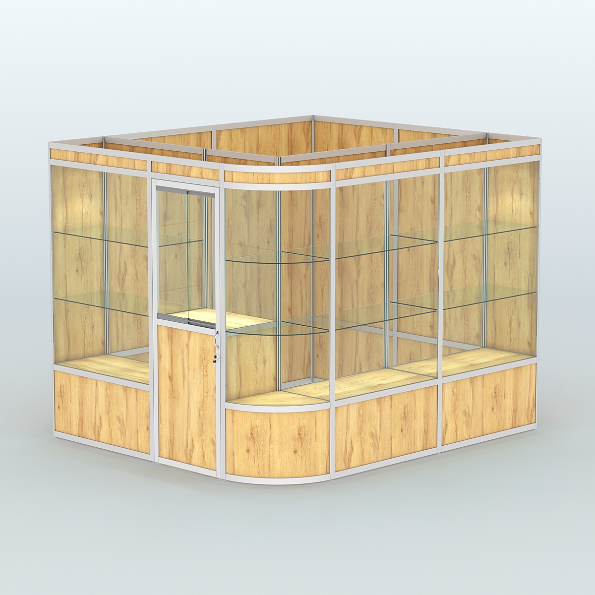 Павильон из профиля угловой №5а (5,5 кв.м) Дуб Золотистый