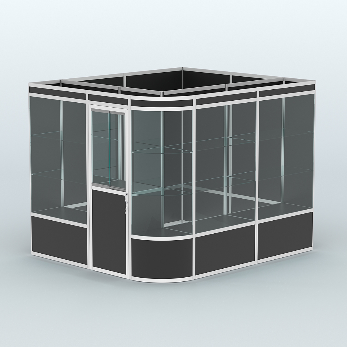 Павильон из профиля угловой №5а (5,5 кв.м) Черный