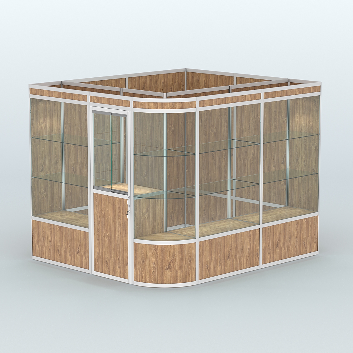 Павильон из профиля угловой №5а (5,5 кв.м) Дуб Канзас коричневый