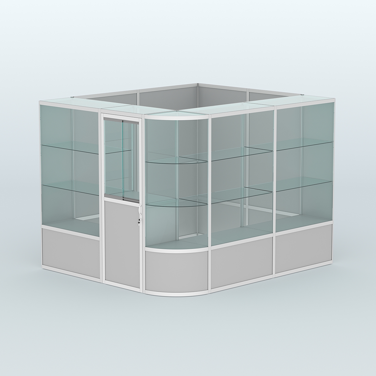 Павильон из профиля угловой №5б (5,5 кв.м) Серый