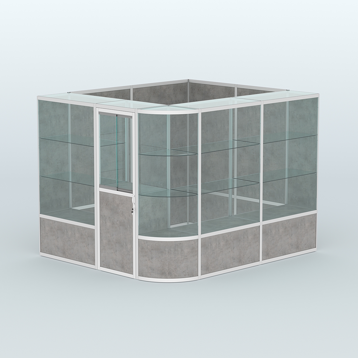 Павильон из профиля угловой №5б (5,5 кв.м) Бетон Чикаго светло-серый F186 ST9