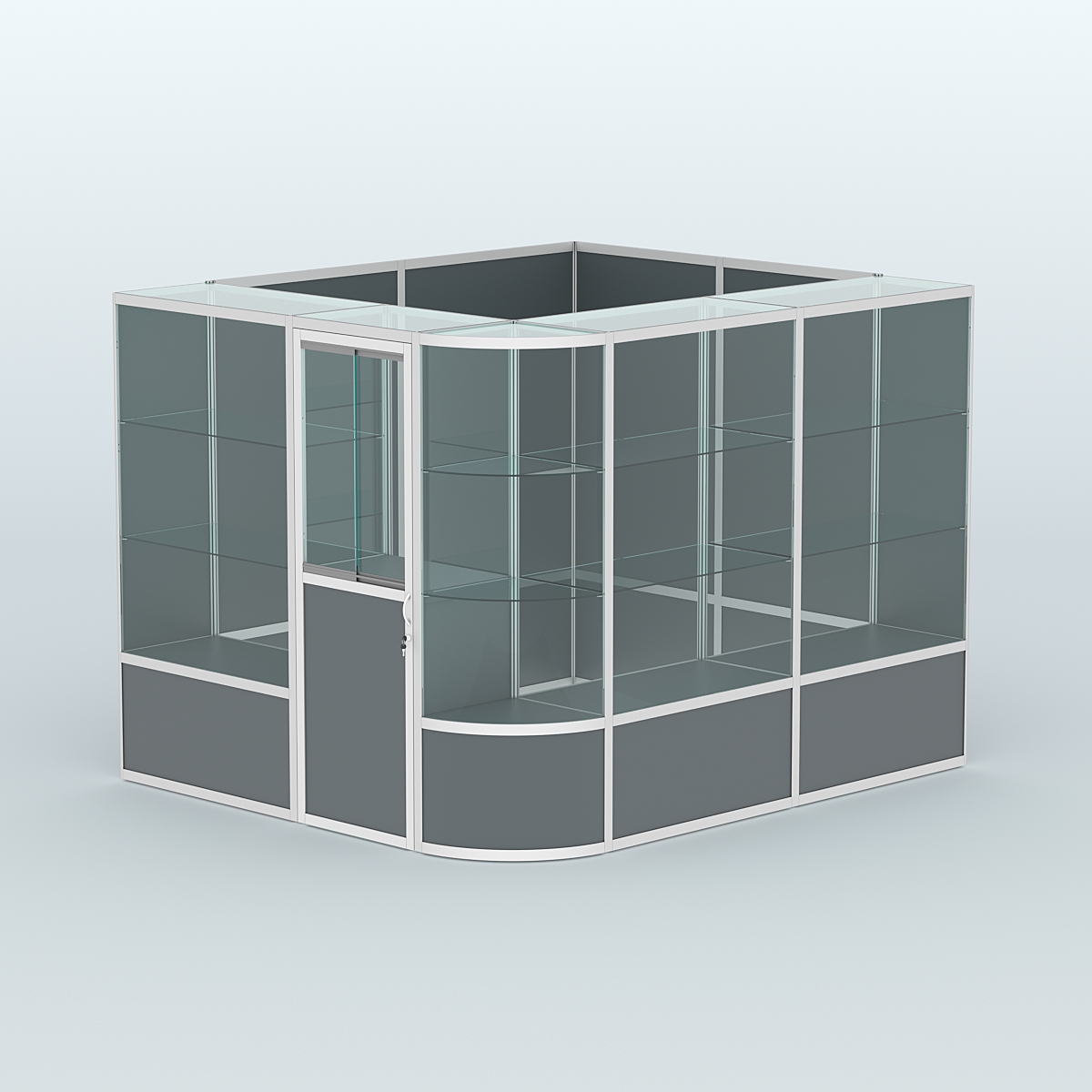 Павильон из профиля угловой №5б (5,5 кв.м) Темно-Серый