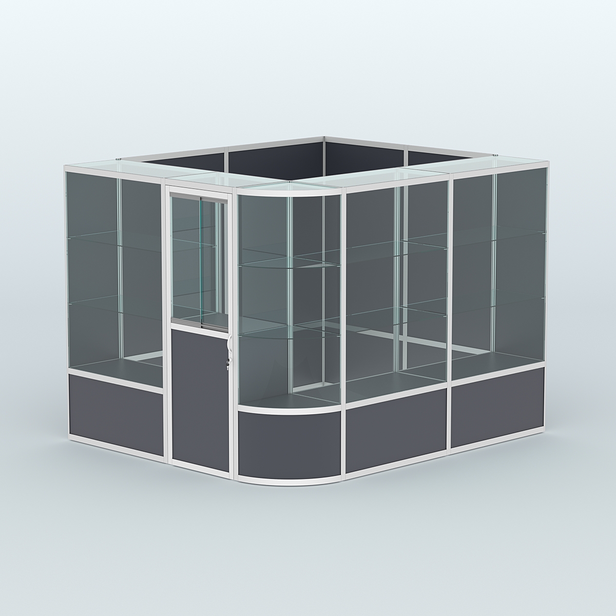 Павильон из профиля угловой №5б (5,5 кв.м) Антрацит