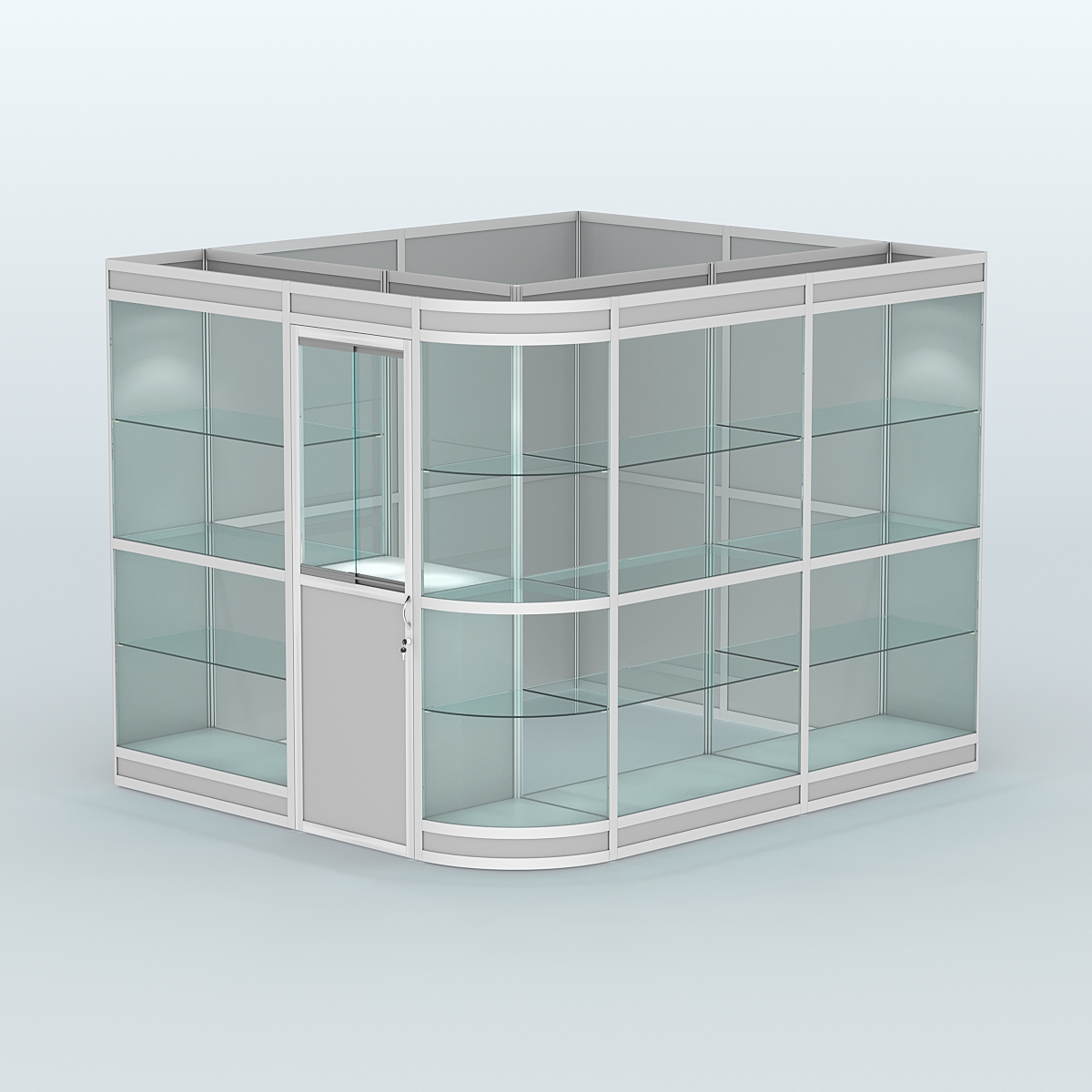 Павильон из профиля угловой №5в (5,5 кв.м) Серый