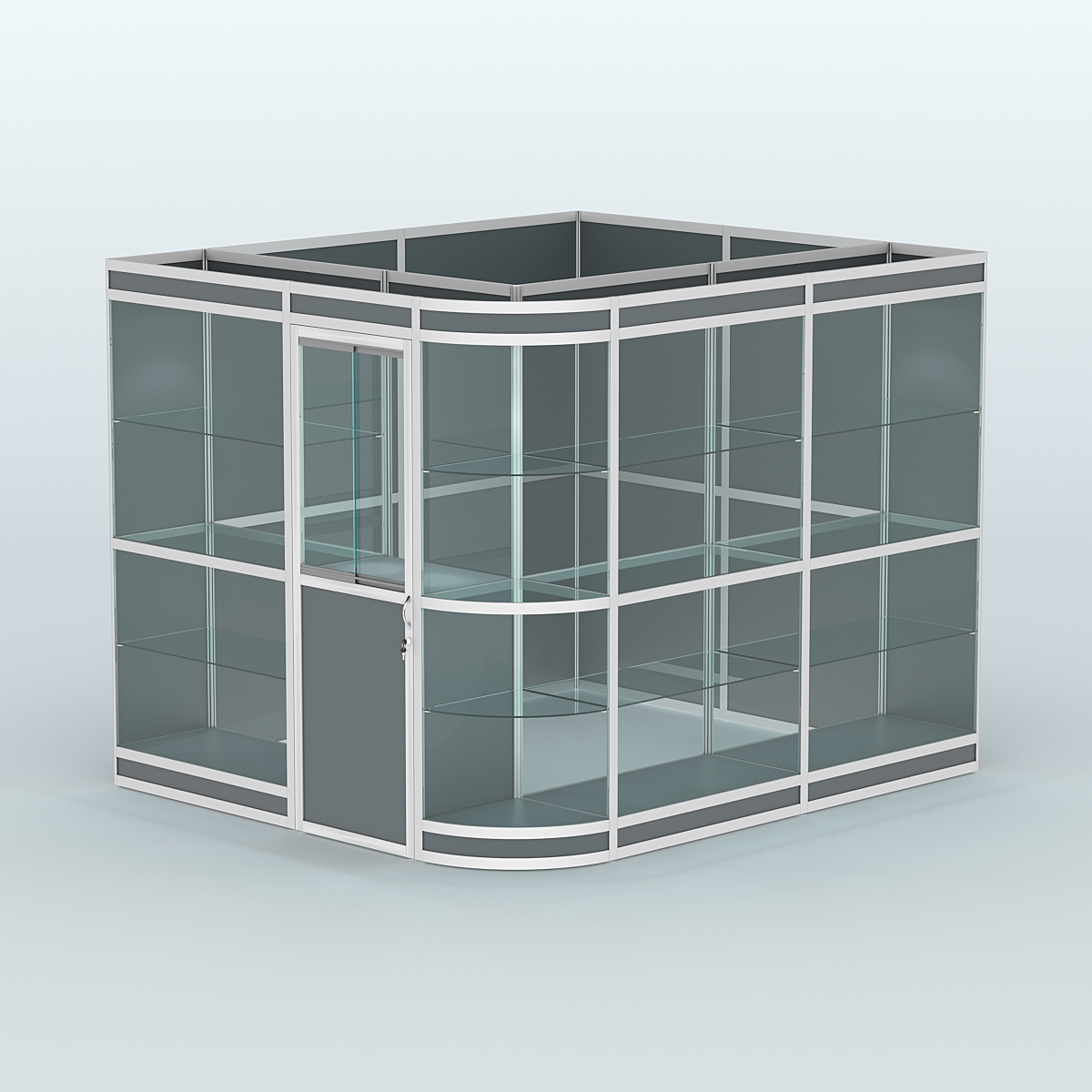 Павильон из профиля угловой №5в (5,5 кв.м) Темно-Серый