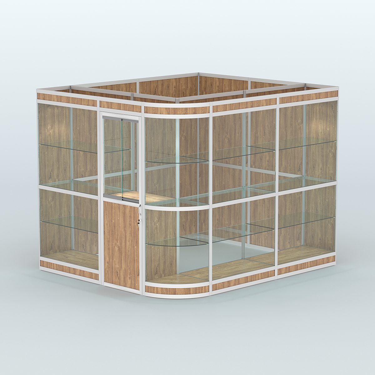 Павильон из профиля угловой №5в (5,5 кв.м) Дуб Канзас коричневый