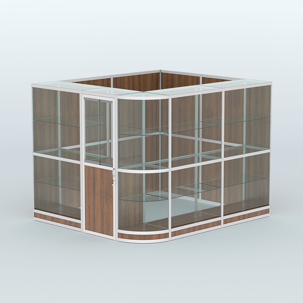 Павильон из профиля угловой №5г (5,5 кв.м) Орех