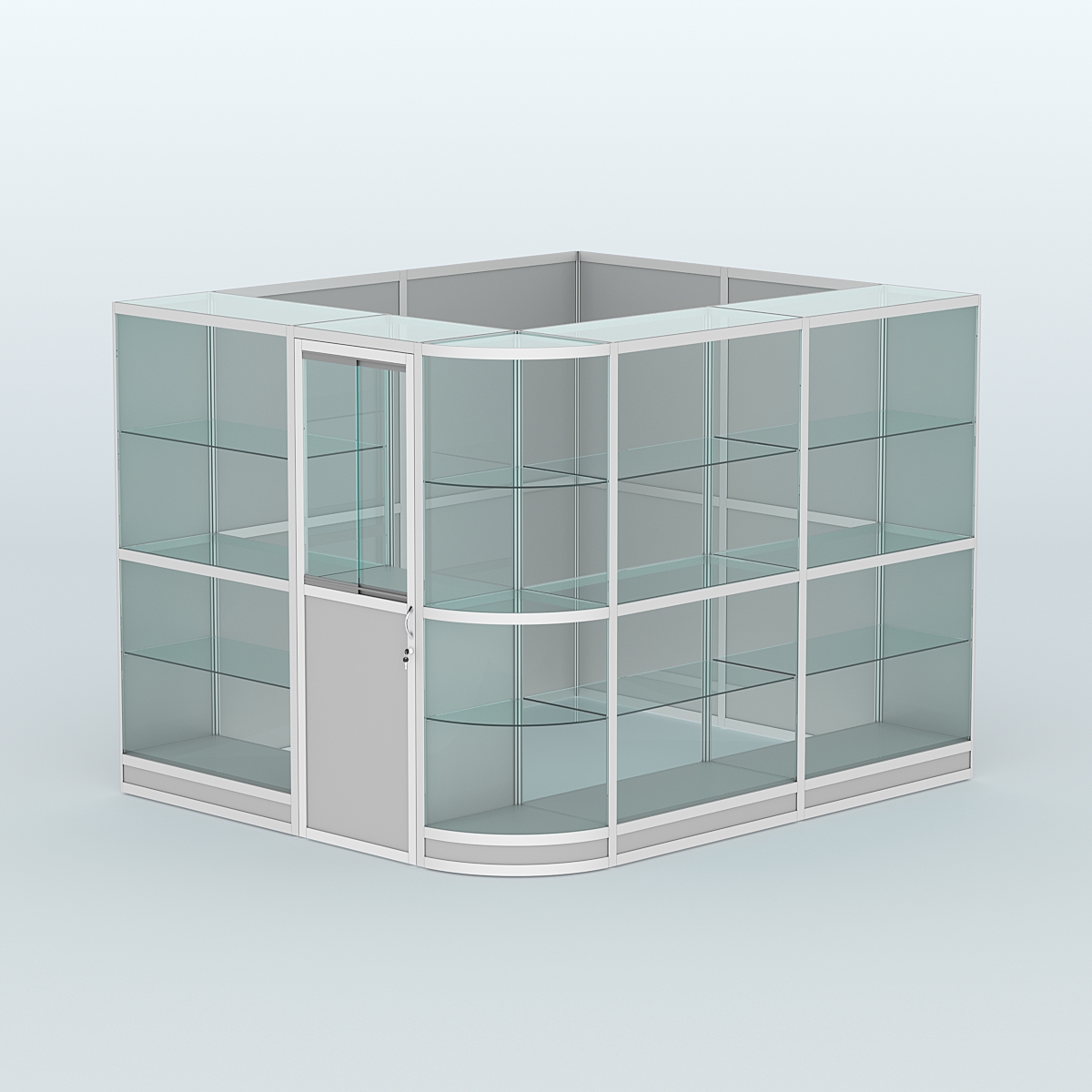 Павильон из профиля угловой №5г (5,5 кв.м) Серый