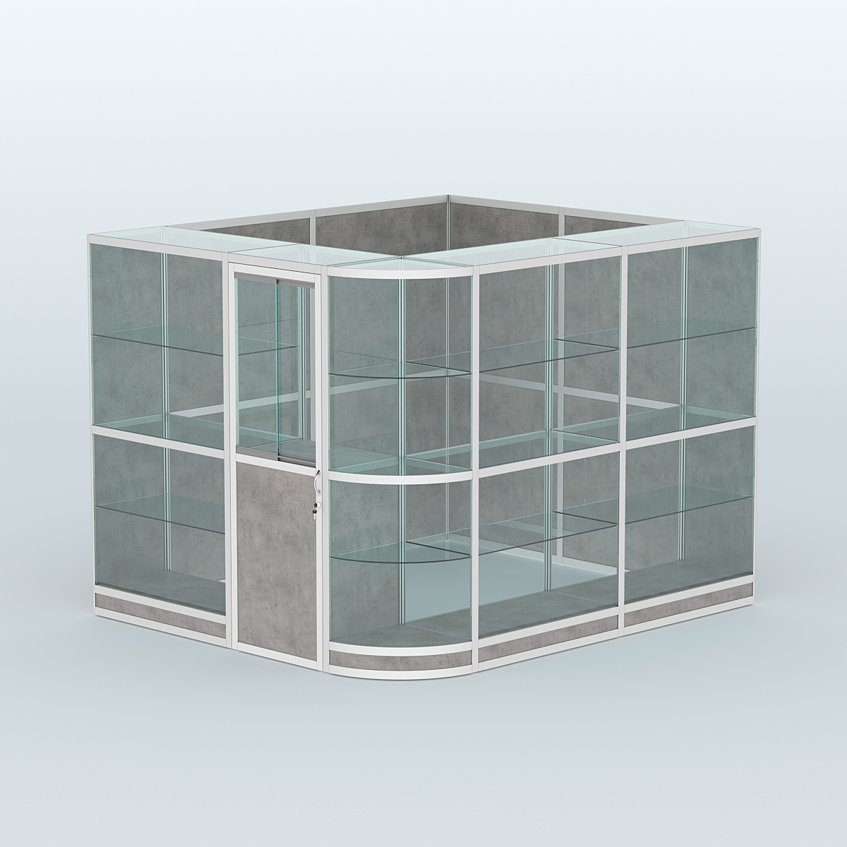 Павильон из профиля угловой №5г (5,5 кв.м) Бетон Чикаго светло-серый F186 ST9