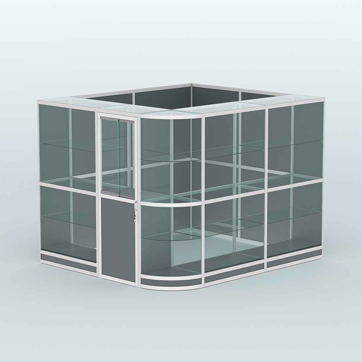 Павильон из профиля угловой №5г (5,5 кв.м) Темно-Серый