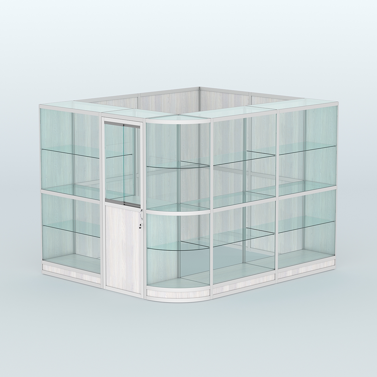 Павильон из профиля угловой №5г (5,5 кв.м) Ясень Анкор светлый