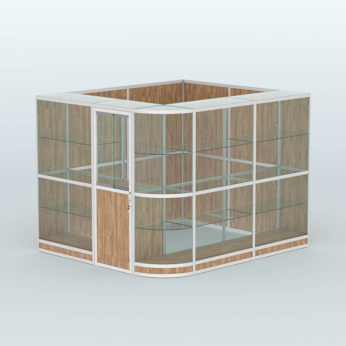 Павильон из профиля угловой №5г (5,5 кв.м) Дуб Канзас коричневый