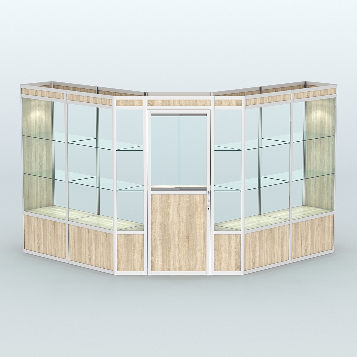 Павильон из профиля угловой №7а (9 кв.м) Дуб Сонома