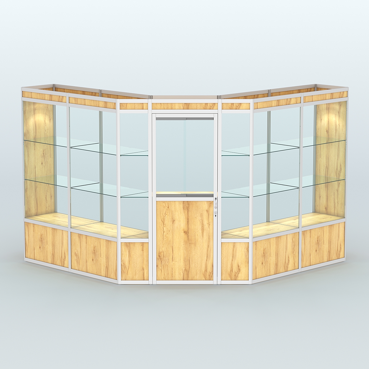 Павильон из профиля угловой №7а (9 кв.м) Дуб Золотистый