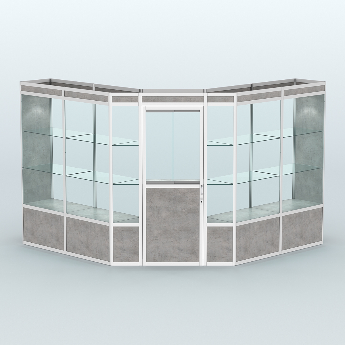 Павильон из профиля угловой №7а (9 кв.м) Бетон Чикаго светло-серый F186 ST9