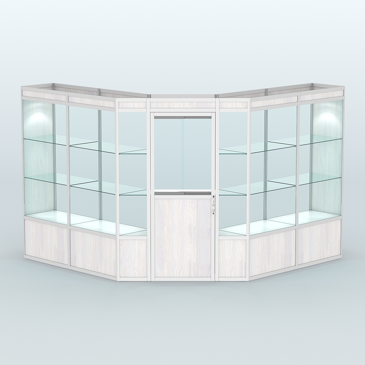 Павильон из профиля угловой №7а (9 кв.м) Ясень Анкор светлый