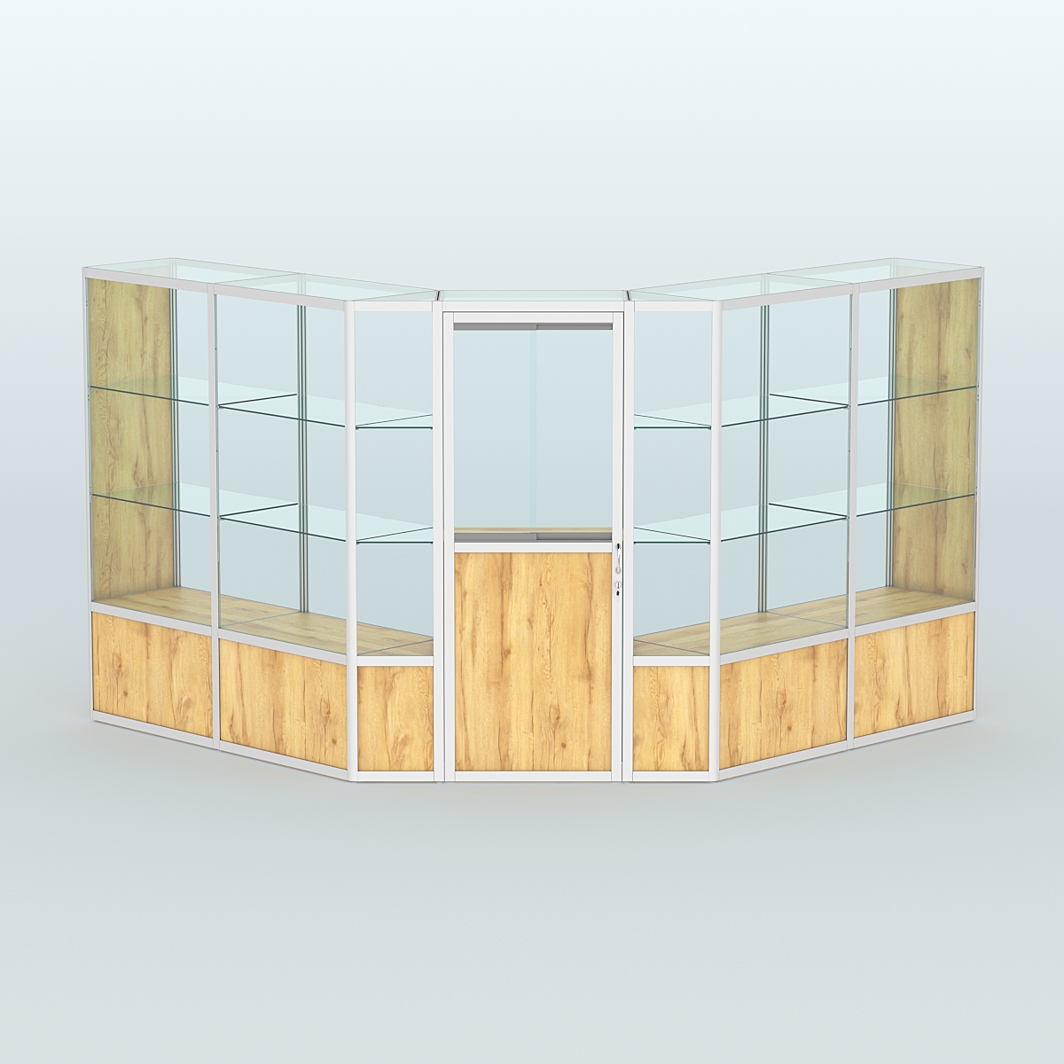 Павильон из профиля угловой №7б (9 кв.м) Дуб Золотистый