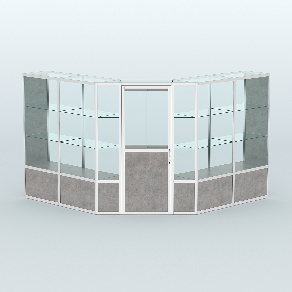 Павильон из профиля угловой №7б (9 кв.м) Бетон Чикаго светло-серый F186 ST9