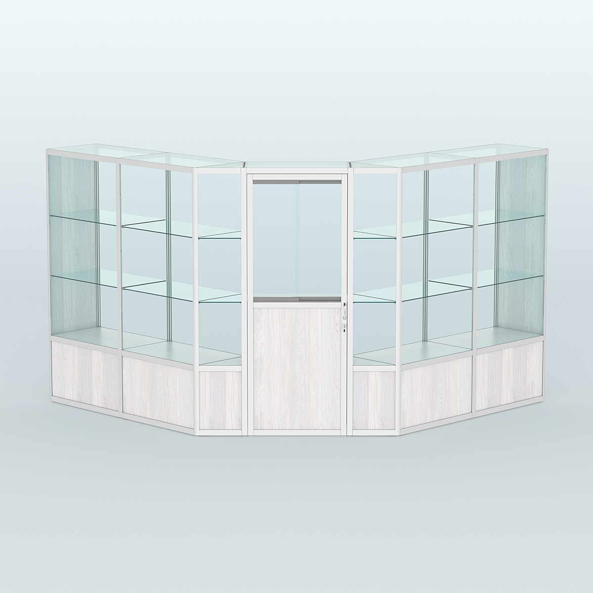 Павильон из профиля угловой №7б (9 кв.м) Ясень Анкор светлый