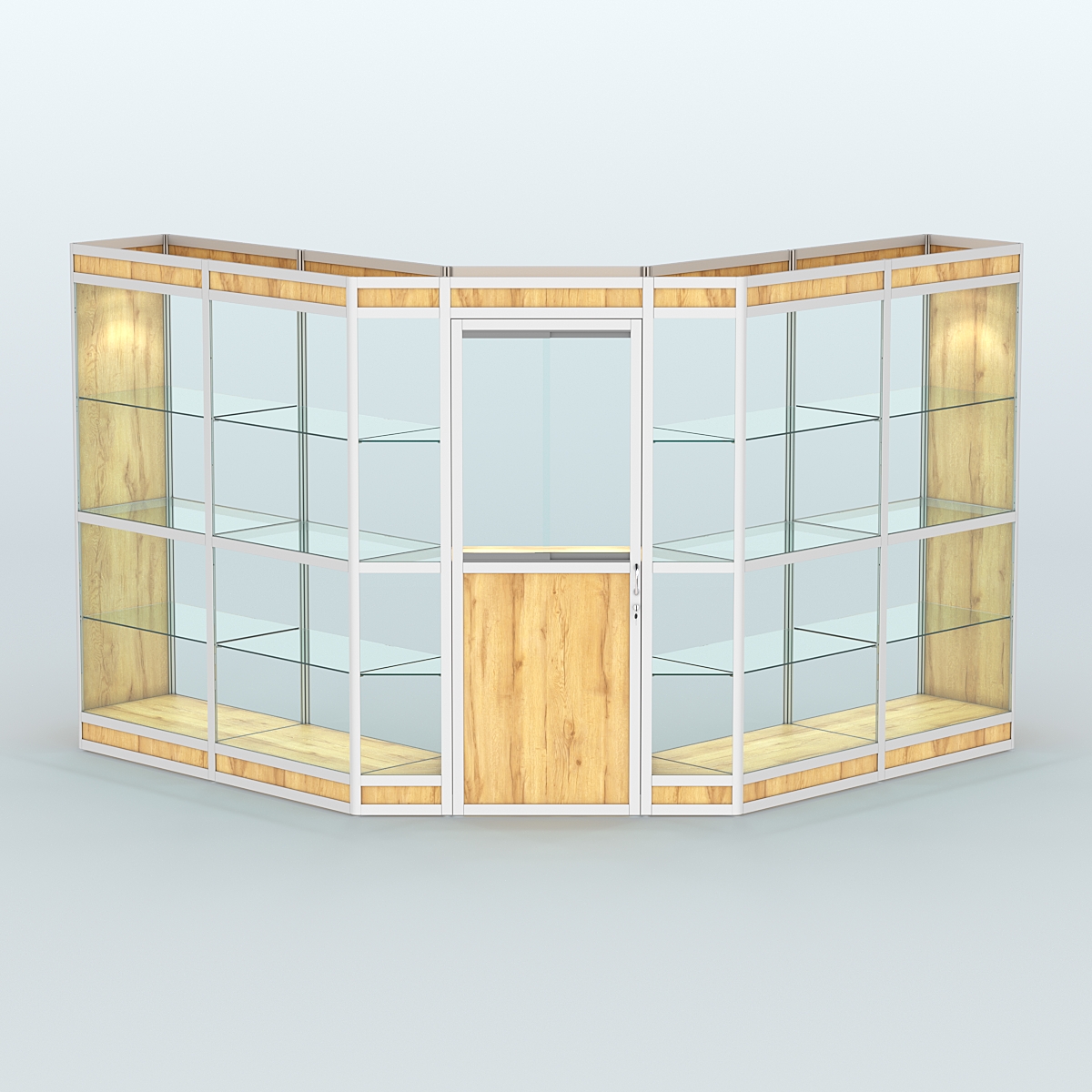 Павильон из профиля угловой №7в (9 кв.м) Дуб Золотистый