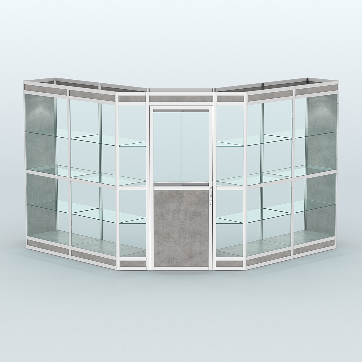 Павильон из профиля угловой №7в (9 кв.м) Бетон Чикаго светло-серый F186 ST9