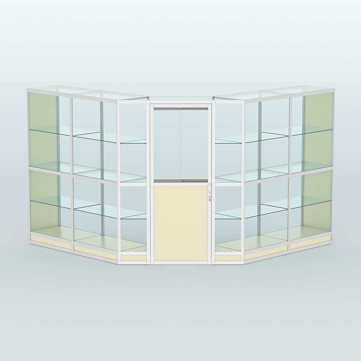 Павильон из профиля угловой №7г (9 кв.м) Крем Вайс